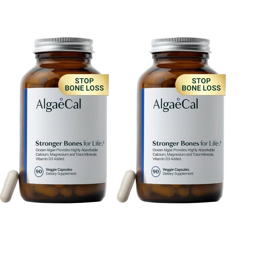 AlgaeCal Plant Calcium 90 Veggie Capsules | Calcium with Magnesium & Vitamin D3