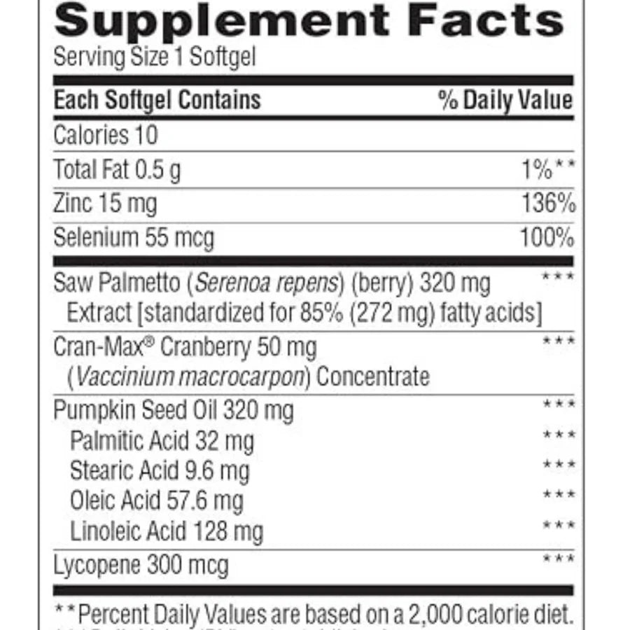 trunature Prostate Plus Health Complex with Saw Palmetto & Cran-Max Cranberry 250 Softgels