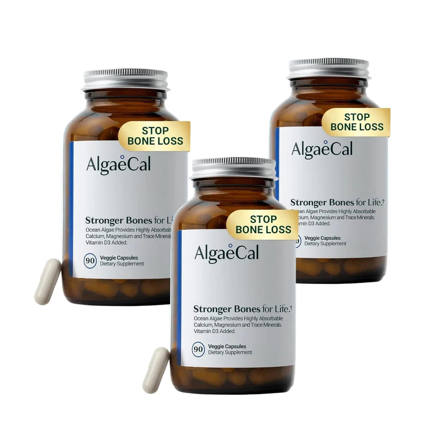 AlgaeCal Plant Calcium 90 Veggie Capsules | Calcium with Magnesium & Vitamin D3
